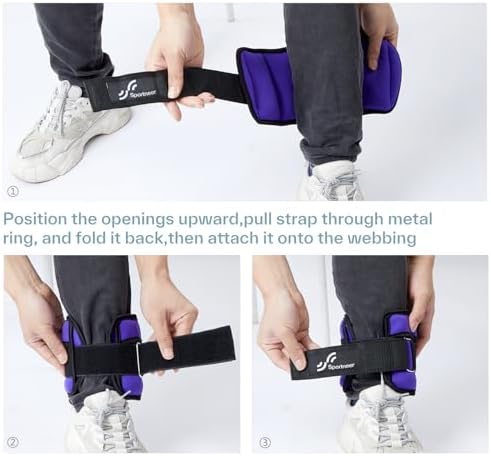 Sportneer Adjustable Ankle Weights 1 Pair 2 4 6 8 10 Lbs Leg Weight Straps for Women Men, Weighted Ankle Weights Set for Gym,Fitness, Workout,Walking, Jogging,1-5 lbs Each Ankle, 1 Pair 2-10 lbs
