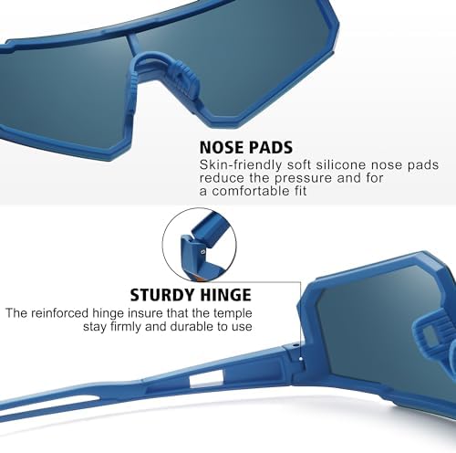 STORYCOAST Polarized Sports Sunglasses for Men Women,Driving Fishing Cycling Mountain Bike Sunglasses UV400 Protection