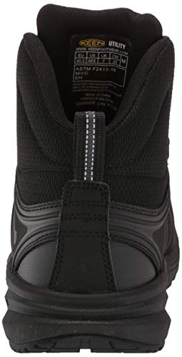 KEEN Utility Men’s Vista Energy Mid Sneakers Composite Toe Work Shoes Construction Shoes, Black/Raven, 7 D (Medium) US