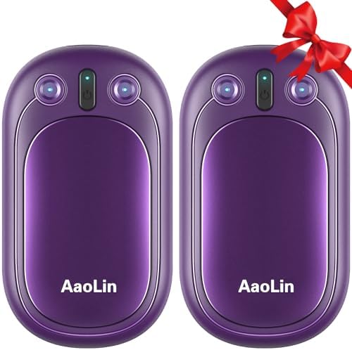 AI Hand Warmers Rechargeable, AaoLin 2 Pack Electric Hand Warmers Reusable, 12Hrs Long Heating, Portable Pocket Handwarmer Great Gift for Outdoors, Camping, Golf, Hunting Gear