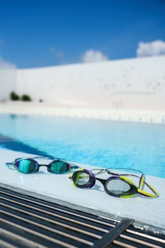 ARENA Unisex Python Racing Swim Goggles for Men and Women Anti-Fog No Leak Max Comfort Dual Strap, Mirror/Non-Mirror Lens