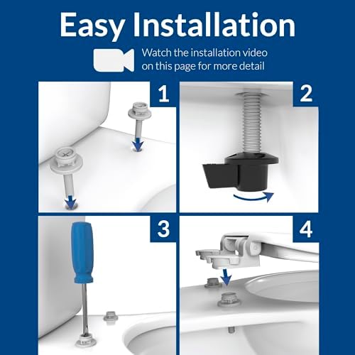 CHURCH Toilet Seat, Easy Clean Hinges Release for Deep Cleans, Durable Enameled Wood Seat, Elongated, White