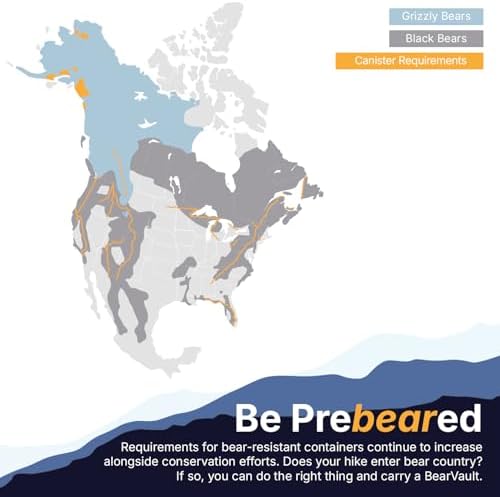 Canister for Backpacking. 4 Sizes: BV500, BV475, BV450, BV425. Bear-Resistant Food Container for Camping, Hiking, Fishing, Hunting, Bikepacking. BearVault is Bear Safe!