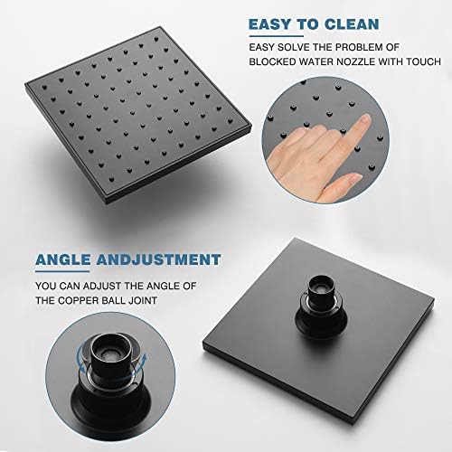 Esnbia Tub Shower Faucet Set (Valve Included) with 6-Inch Rain Shower Head and Tub Spout, Black Shower Head and Handle Set,Single-Handle Tub and Shower Trim Kit, Matte Black