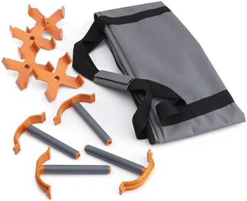 Bora Centipede 30in Folding Work Table Set - No Assembly 9-Strut Collapsible Table 3500lb Weight Limit - 4x4ft Mobile Work Station with Storage Bag, Foldable Work Bench Table - CK9S, Orange/Black