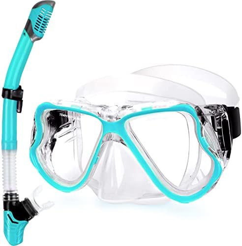 Greatever Dry Snorkel Set,Panoramic Wide View,Anti-Fog Scuba Diving Mask,Professional Snorkeling Gear