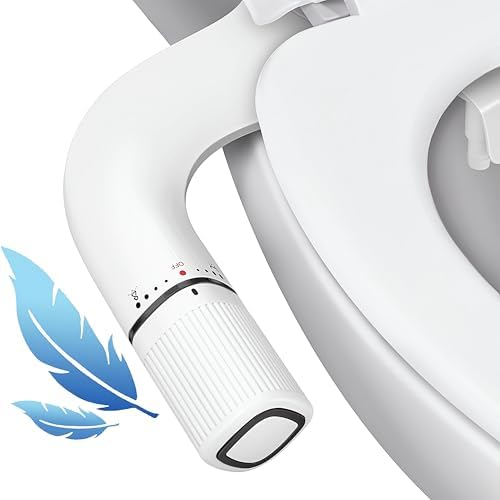 BIGCOW Ultra-Slim Bidet Attachment for Toilet - Dual Nozzle (Frontal & Rear Wash) with Adjustable Cold Water Pressure and Stainless Steel Inlet - Hygienic Solution for Fresh Cleanliness