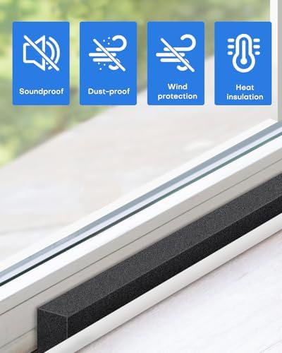 3Packs Air Conditioner Foam Tape with Adhesive, 1''X1''X 6.5 Ft Window Weather Stripping, High Resilience Ac Window Seal Kit Foam Insulation for Winter Summer (6.5ft X 3 Rolls, Black)