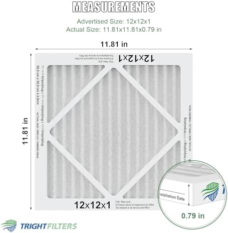 12x12x1 Air Filter 4 Pack, MERV 8 Pleated Dust Defense Air Filters Replacement Air Conditioner HVAC AC Furnace Filter, Durable and Lightweight