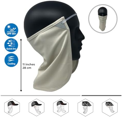 UV Sun Protection Neck Drape Adjustable Multifunctional 2 in 1 Face Covering for Outdoor Fishing - Unisex