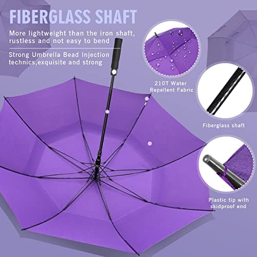 ZOMAKE Automatic Open Extra Large Golf Umbrella 51/54/62/68 Inch, Double Canopy Vented Windproof Oversize Stick Umbrellas for Rain
