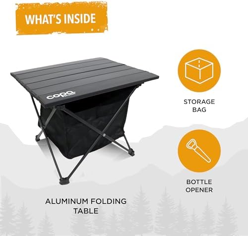Portable Beach Table Aluminum Ultralight Adjustable Folding Camping Table with Storage Bag, Beach Tables for Sand Foldable, Camping Tables That Fold Up Lightweight…