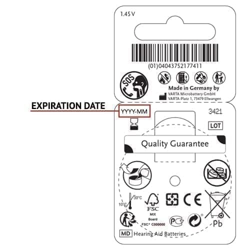 Power One Size 312 Hearing Aid Battery No Mercury, 60 Batteries