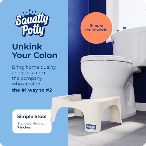 Squatty Potty Simple Bathroom Toilet Stool, Buttercream 7", Ergonomic Stool – Posture-Enhancing Bathroom Footrest for Improved Digestion & Constipation Relief