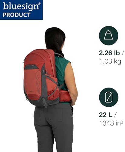 Osprey Tempest 22L Women's Lightweight Hiking Backpack with Hipbelt, Frosty Mint Green/Botanica