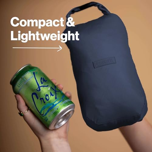 Gravel Layover Travel Blanket – Ultra-Lightweight, Warm Down Alternative with Carry Pouch (Black)