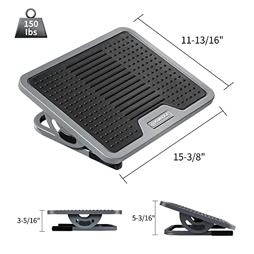 EUREKA ERGONOMIC Tilt Adjustable Footrest, Foot Rest for Under Desk at Work with Massage Surface, Office Foot Rest Under Desk with 20 Degree Tilt No Locking, Metal Frame