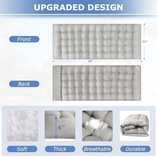 Suteck Camping Cot, 32In XXL Folding Camping Cot Heavy Duty Sleeping Bed for Adults 1200D Double Layer Oxford Cots for Camping W/Pilllow Mattress Carry Bag for Home Office Nap Beach Travel, 500LBS