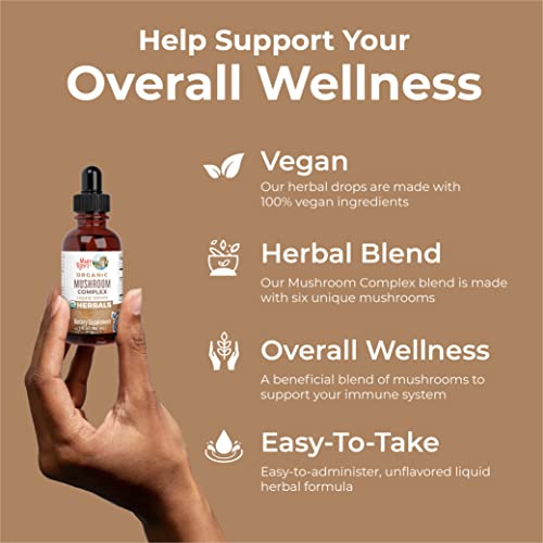 MaryRuth's USDA Organic Mushroom Complex Liquid Drops | Herbal Supplement | Immune Support | Cognitive Function | Stress Relief | Vegan | Non-GMO | 30 Servings