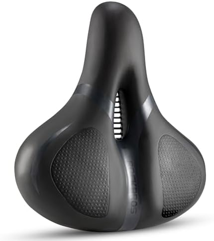 ROCKBROS Bike Seat Comfort Bike Saddle Mountain Bicycle Accessories for Men Women Soft Wide Bike Seat Cushion Dual Shock Absorbing with Reflective Strip