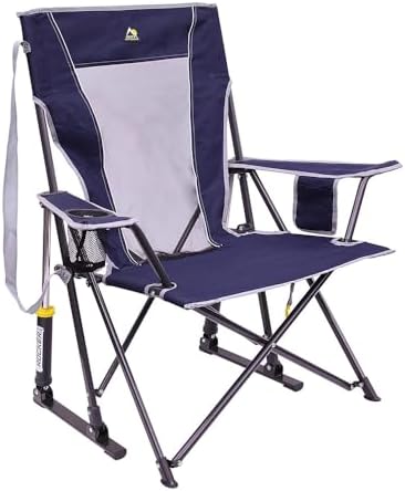 GCI Outdoor Comfort Pro Rocker Collapsible Rocking Chair & Outdoor Camping Chair, Indigo Blue