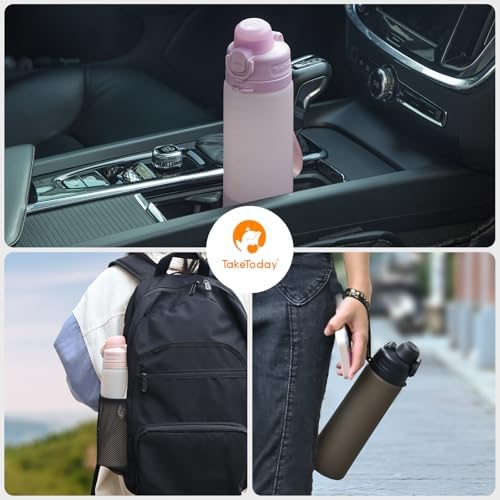 Collapsible Water Bottles 20oz, Leak Proof, BPA-Free, Foldable Silicone Travel Water Bottle with Straw Strap for Cycling, Hiking, Outdoors