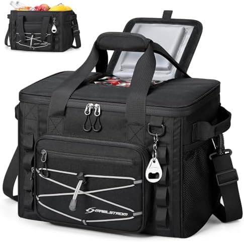Maelstrom Soft Sided Cooler Bag, 30/40 Can Collapsible Insulated Ice Chest, Large Leakproof Camping & Travel Cooler for Kayaking & Beach