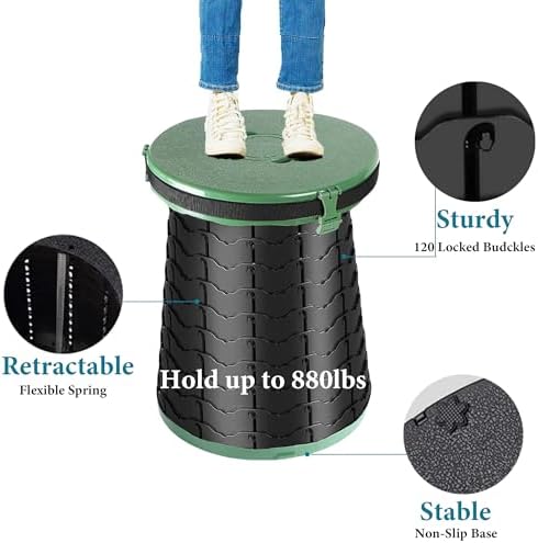 ALEVMOOM XXL Portable Toilet for Camping,880lbs Capacity,19.7" H Adjustable Portable Toilet with 7 Garbage Bags,Porta Potty for Adults,Collapsible Luggable Loo for Camping/Travel/Hiking/Car