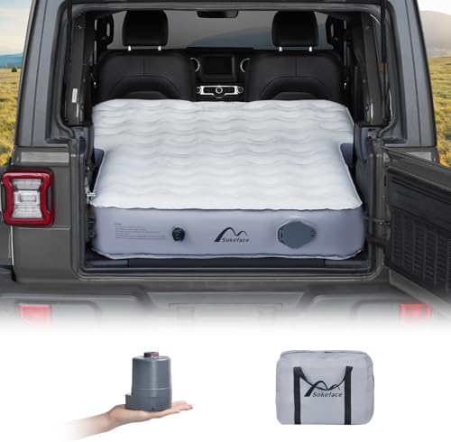 Jeep Wrangler Air Mattress Jeep Mattress with Wireless Air Pump Large SUV Air Mattress,Jeep Wrangler Bed 10inch SUV Camping Bed for JK JKU JL JLU Unlimited 4 Door