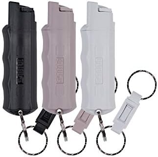 SABRE Pepper Spray, Maximum Police Strength OC Spray, Quick Release Keychain for Easy Carry and Fast Access, Finger Grip for More Accurate and Faster Aim, 0.54 fl oz, Secure and Easy to Use Safety