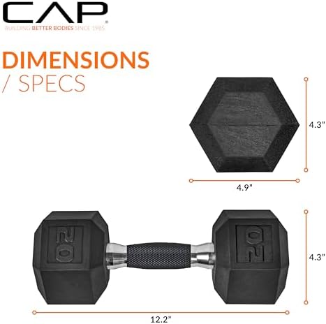 CAP Barbell Coated Hex Dumbbell Weight | Multiple Options