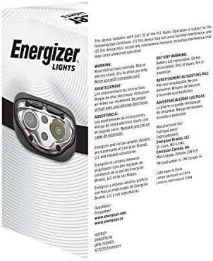 Energizer Rechargeable LED Headlamp Pro400, IPX4 Water Resistant, High-Powered Bright LED, Multiple Light Modes, Best Headlight for Camping, Running, Outdoors, Emergency Light, USB Included