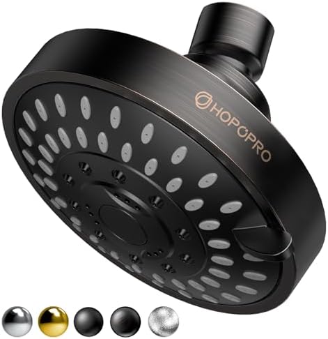 HOPOPRO 5-Mode High Pressure Shower Head - The Washington Post, NBC News, Today TV Show Recommended - High Flow Fixed Showerheads (4 Inch Oil Rubbed Bronze)