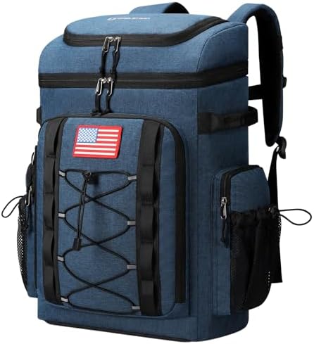 Maelstrom Backpack Cooler,Soft Lightweight Leakproof Cooler Backpack,50 Can Insulated Cooler Bag,Keeps 50 Cans Hot/Cold for Up to 16 Hours,Waterproof Lunch Backpack for Men Women-Blue
