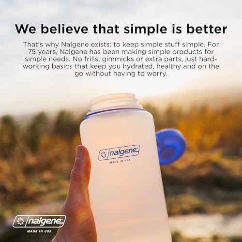Nalgene Sustain Tritan BPA-Free Water Bottle Made with Material Derived from 50% Plastic Waste (using ISCC certified mass balance), 32 OZ, Narrow Mouth, Surfer