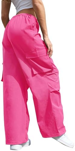 Cargo Pants Women Low Waisted Parachute Pants with Pockets Loose Baggy Hiking Pants Y2K Clothes