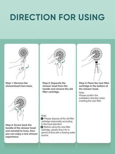 Cobbe 4 Pack Replacement Filters for Handheld Shower Head - Water Softener Filters Beads for Hard Water - Remove Chlorine - Reduces Dry Itchy Skin