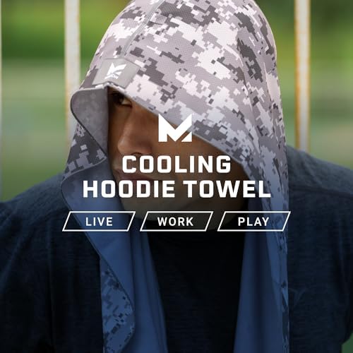 MISSION Cooling Hoodie Towel- Hood Towel, Evaporative Cool Technology, Cools Instantly When Wet, UPF 50 Sun Protection, Contours Your Head to Stay in Place, Great for Sports, Fitness, Gym