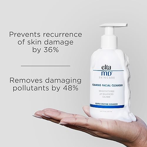 EltaMD Foaming Facial Cleanser, Gentle Foaming Face Wash and Makeup Remover, Oil Free, Removes Dead Skin Cells and Impurities, Safe for All Skin Types (2 Pack)