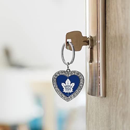 Rico Industries NFL Football Rhinestone Heart Keychain - Great Accessory