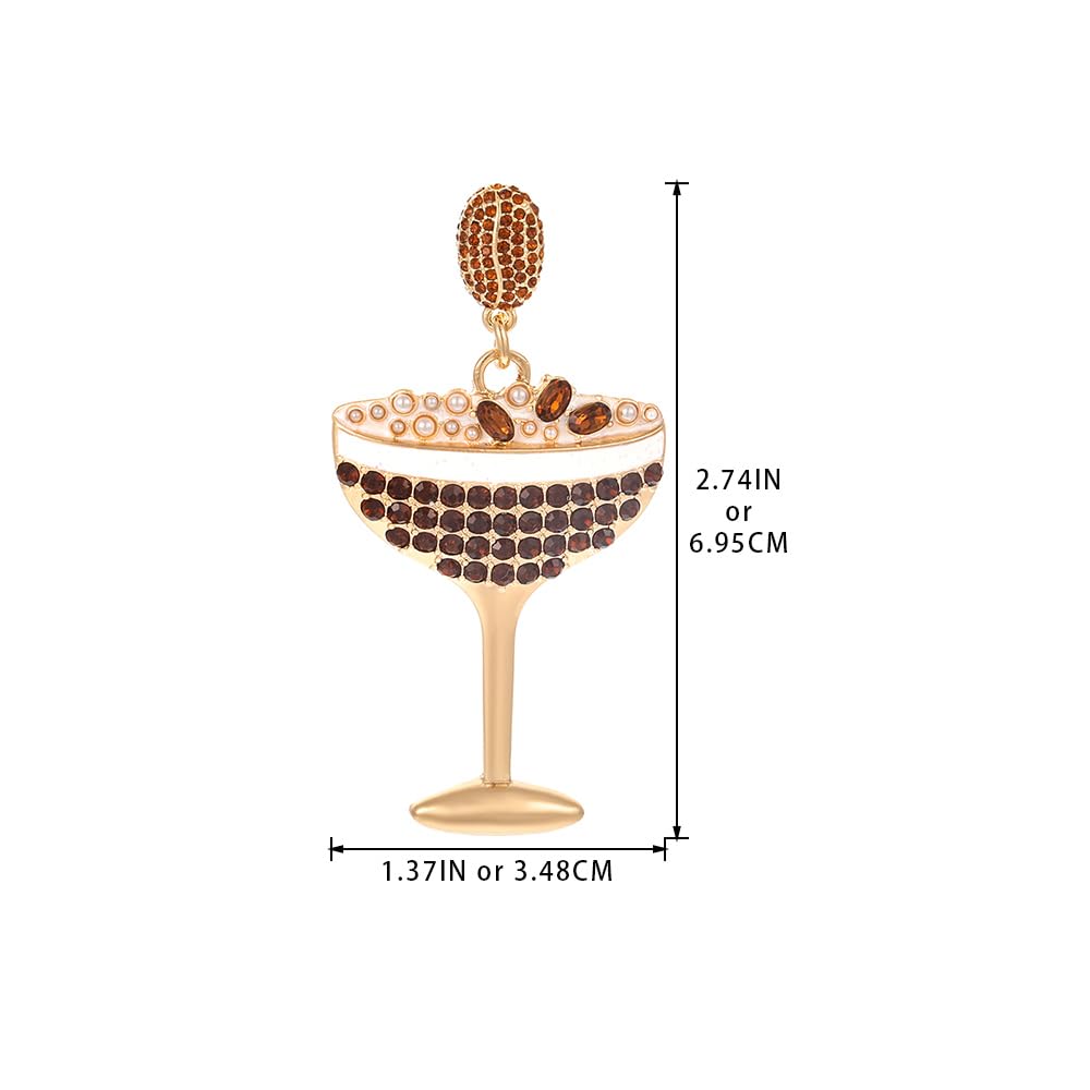 Madison Tyler Espresso Martini Earrings Luxury Coffee Bean Drink Glass