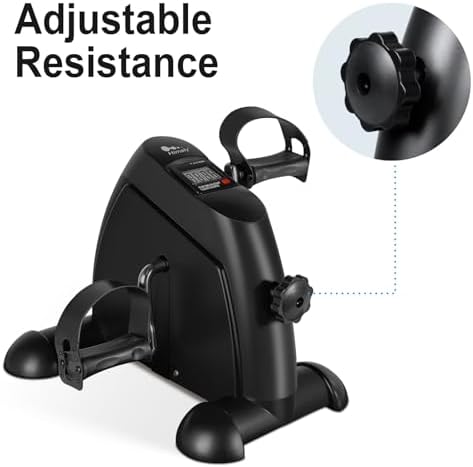 Mini Exercise Bike, himaly Under Desk Bike Pedal Exerciser Portable Foot Cycle Arm & Leg Peddler Machine with LCD Screen Displays