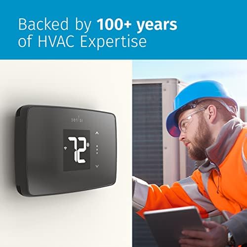 Sensi Lite Smart Thermostat, Data Privacy, Programmable, Wi-Fi, Easy DIY, Works With Alexa, Energy Star Certified, ST25, Most Systems C-Wire Not Required, Except On Heat/Cool Only and Heat Pump System