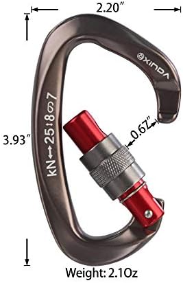 Screwgate Locking Carabiner Clip - Professional Rock Climbing Carabiner Screw Lock,Heavy Duty Carabiners for Climbing,Mountaineer,Hammock,Camping,Outdoor Equipment
