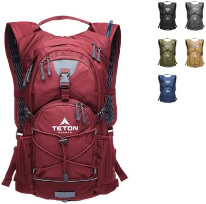 Teton Oasis Hydration Backpack – Lightweight Water Pack with Bladder for Hiking, Running, Cycling, Biking – 18L/22L Sizes – Sewn-in Rain Cover – Fits Men and Women
