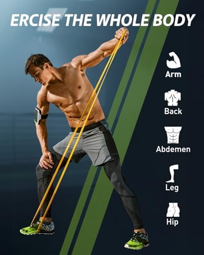 Resistance Bands for Working Out: 5-Levels Exercise Bands Set - Pull Up Assistance Elastic Silicone - Physical Therapy/Stretching/Training - Home Gym for Women&Men