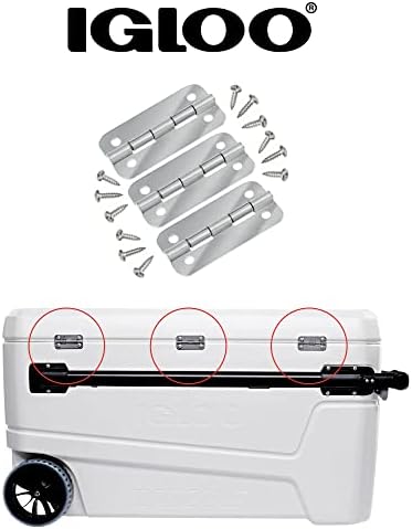 Igloo Cooler Heavy-Duty Stainless Steel Parts Kit - 2 Latches, 3 Hinges, Latch Posts & Screws - Marine-Grade, Corrosion-Resistant Parts