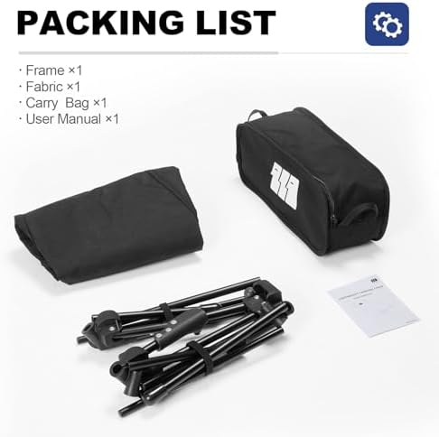 Lightweight Camping Chair, Portable Camping Chair with Carry Bag for Adults, Low Back Folding Compact Outdoor Chair for Backpacking, Hiking, Beach Garden, Picnic, and Travel (Black)