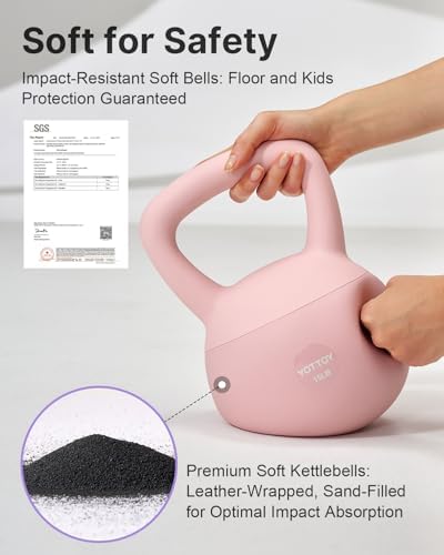 YOTTOY Soft Kettlebell,Kettlebell Anti-Slip Grip Weight for Home Workouts, Kettlebells Set Strength and Safety Guaranteed