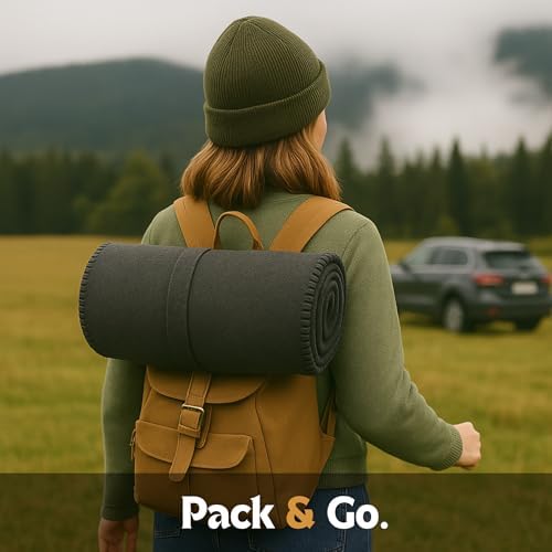 Wool Camping Blanket – 70% Wool Heavy-Duty Military Style Throw, Warm & Washable, Fire Retardant Cover for Emergency, Survival & Outdoor Use – Perfect for Camping, Car, Home & Hiking, Grey 62x84